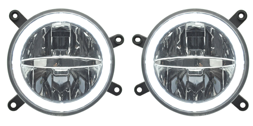 05-09 Mustang Fog Lights - HALO Ring Daytime Running Lights/LED Rally Fog Lamps - Clear Lens (Pair)
