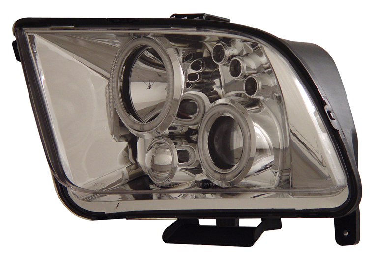 05-09 Mustang Headlights GEN 5 PROJECTOR with DUAL HALO (CCFL) and LED Turn Signals- CHROME (Pair)