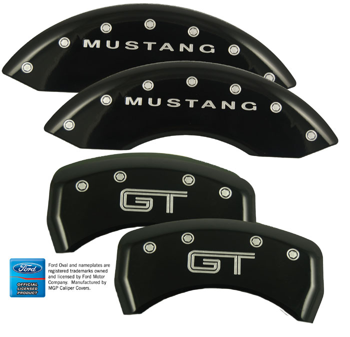 2005-2014 Mustang GT/V6 Caliper Cover (Set of 4) - BLACK - GT EMBLEM Logo