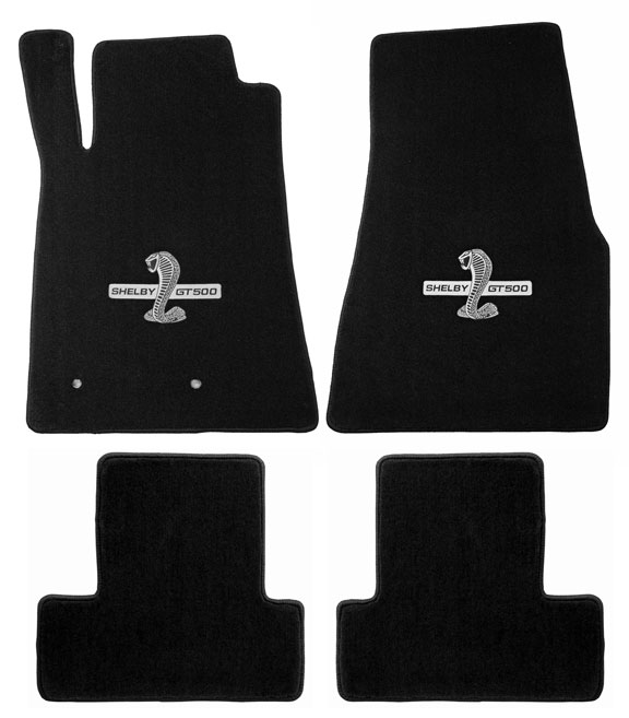 2013+ SHELBY Mustang Coupe / Convertible Floor Mats - Black (6 Emblem Options)