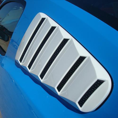 2010-14 Mustang Quarter Window Louvers 5 SLOT CLOSED LOUVER w/Mesh Vent inserts ABS (PAINT OPTIONS)