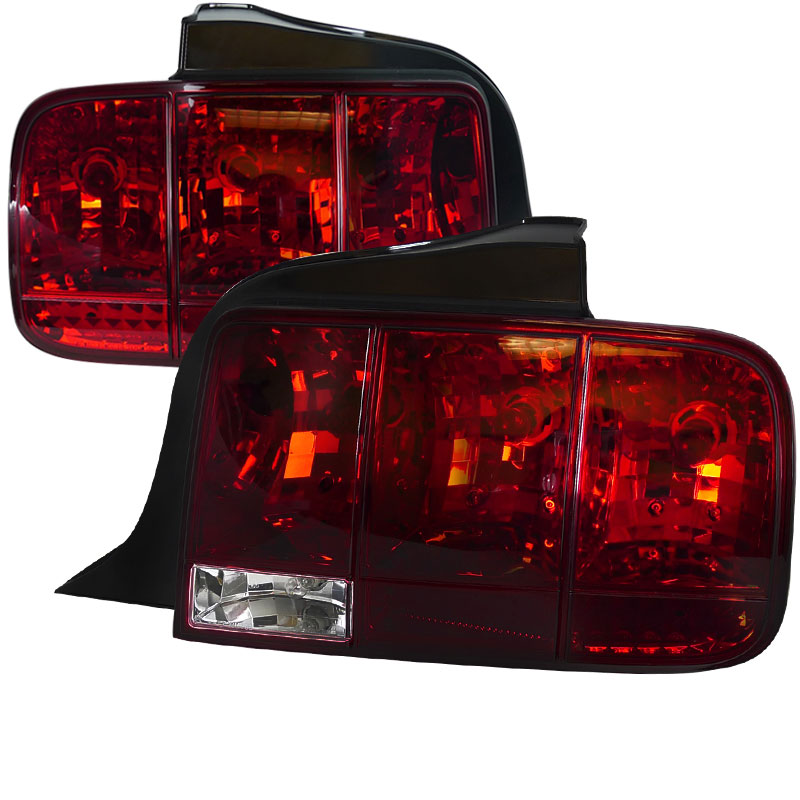 05-09 Mustang Taillights Gen 9 - Standard bulbs with built in Sequential Blink 1 - 2 - 3 Taillights - RED (Pair)