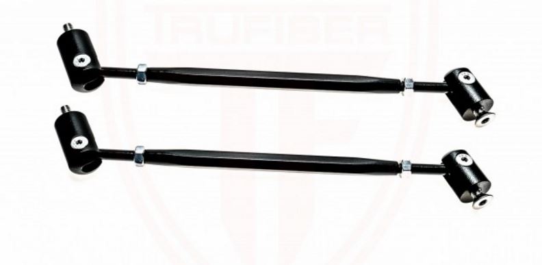 Universal Front bumper lip and chin Splitter Rods - Black (Pair)