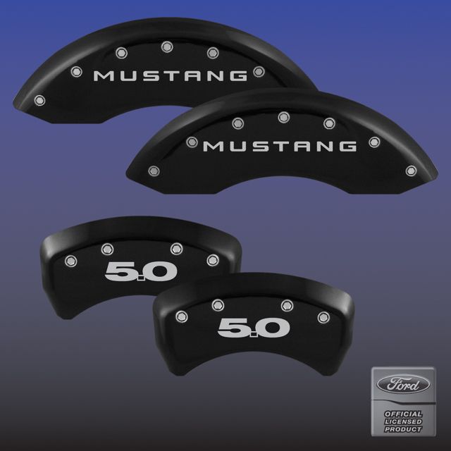 2011-2014 Mustang GT 5.0 Caliper Cover (Set of 4) - BLACK - 5.0 Logo