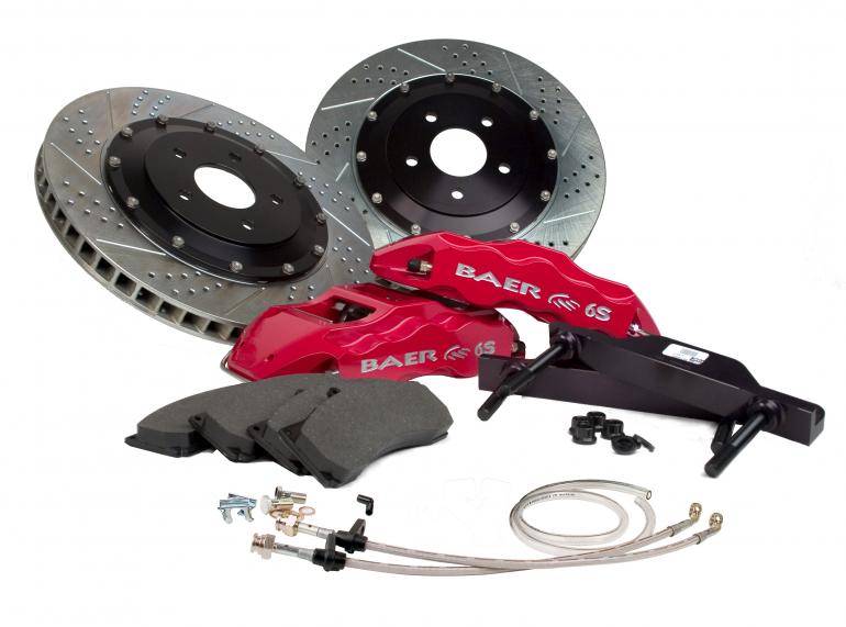 2005-2011 Mustang GT Baer Extreme Plus 14 Inch Rear Brake Kit - 6 Piston Calipers - 7 COLOR CHOICES