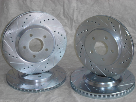 2005-2009 Mustang GT/V6 Cross Drilled and Slotted Rotor Set