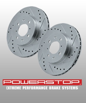 2005-2011 Mustang GT Power Stop Front Rotors - Drilled & Slotted