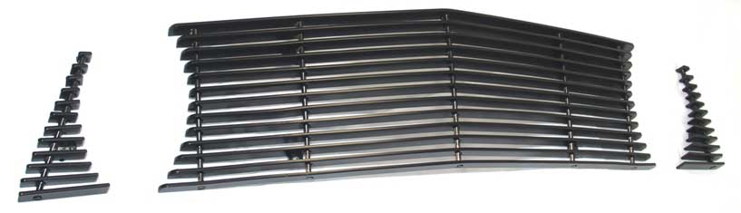 05-09 Mustang GT - 3PC Upper Billet Grille - No Cut out for Pony (801114) CHROME OR BLACK