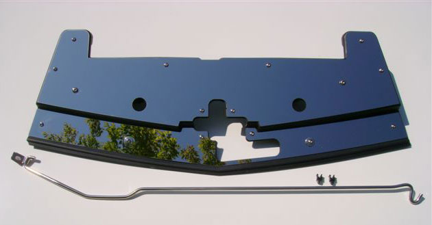 2005-2009 Mustang V6 & GT Radiator Stainless Cover w/hood prop rod - Mirrored Polish or Brushed Finished