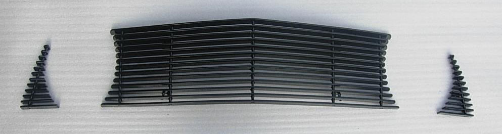 2010-12 Mustang GT 3pc Upper Billet Grille - No Cut Out for Pony - BLACK