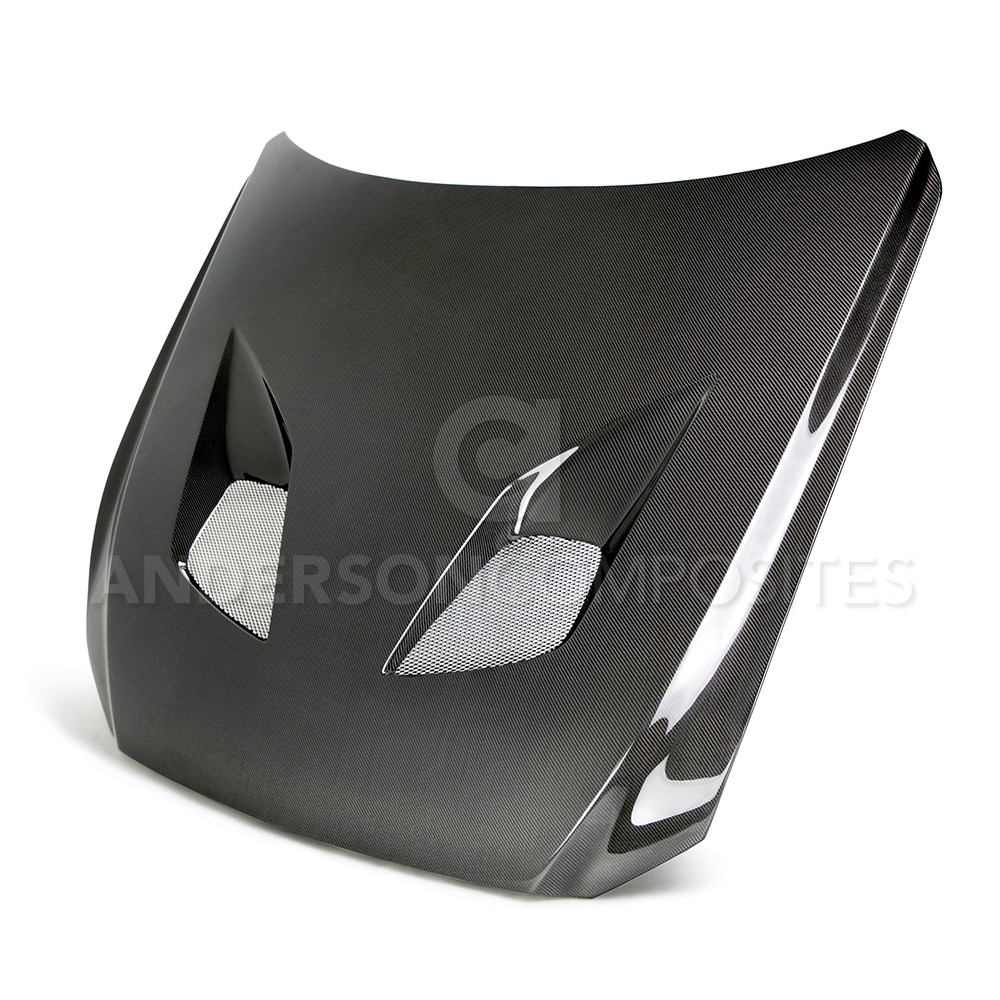 2015-2017 Mustang Carbon Fiber Cowl TYPE-TT Hood (Fits all 15+ Models) DOUBLE SIDE TOP AND BOTTOM CARBON FIBER