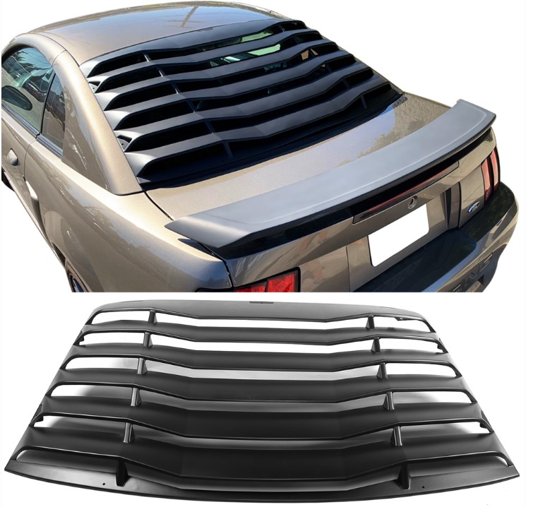 94-04 Mustang Rear Window Louver Kit - ABS BLACK FINISH