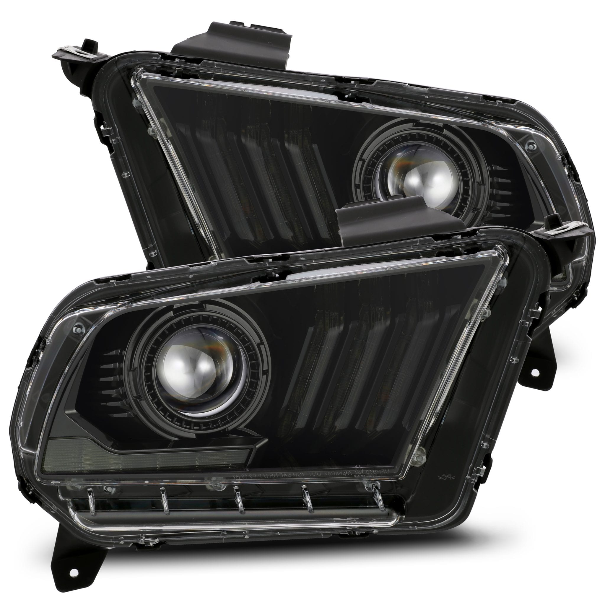 2010-2014 Mustang Headlights with Sequential turn PRO-Series Projector - JET BLACK