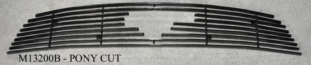 2013-14 Mustang V6 - Upper Billet Grille with Pony Cut out - Black M13200B