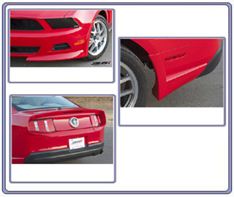 2010-2012 Mustang V6 Xenon 4pc Front & Rear Air Dam Kit