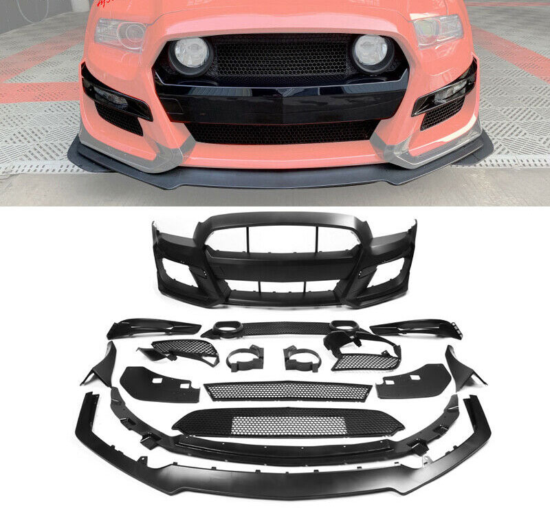 *2010-2014 Mustang GT500 Style (2020 Style) Front Bumper With Front Lip - Polypropylene (GT & V6)