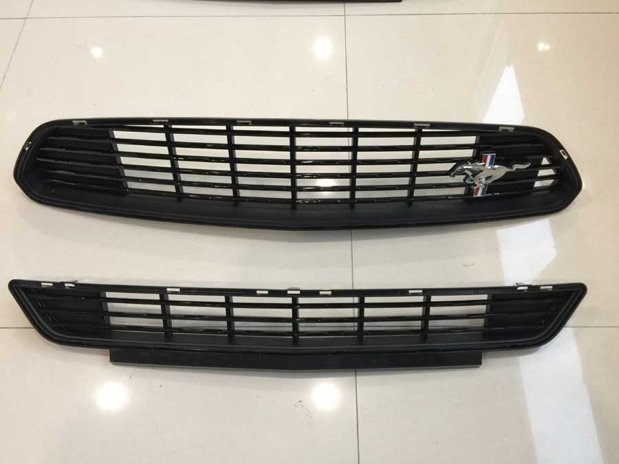 2015-2017 Mustang GT/CS Upper and Lower Grille Set - BLACK (Fits all models)