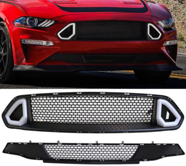 2018-20 Mustang R Style LED DRL UPPER and LOWER Grille White Running Lights (Fits all models)