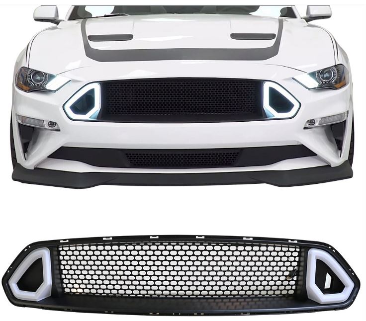2018-20 Mustang R Style LED DRL UPPER Grille White Running Lights (Fits all models)