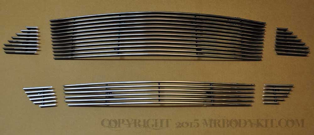 2015-2017 - 6PC Upper / Lower Billet Grille kit - POLISHED (GT ONLY) (3pc Upper & 3pc Lower)