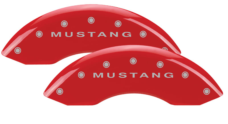 1979-1993 Mustang GT/V6 Caliper Cover (2 PC Front Kit) - RED - MUSTANG Logo