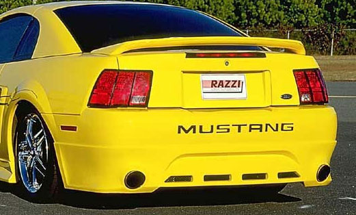 99-04 Mustang RAZZI ADD ON - Rear Bumper w/ Exhaust Holes - (ABS AERO-FLEX)