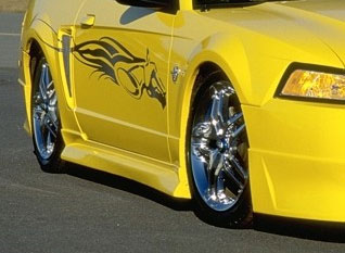 99-04 Mustang RAZZI ADD ON - Side Skirts - Passenger / Driver Side - (ABS AERO-FLEX)