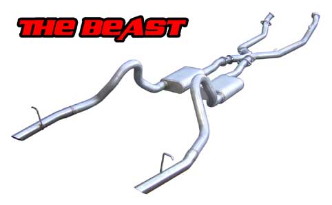 1998-2004 Mustang GT "THE BEAST" System w/ Slip-Fit 3" Polished Stainless Tips