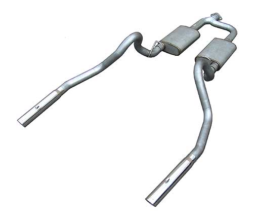 1998-2004 V6 Stainless Cat-Back System w/ 3" Polished Tips - By PYPES