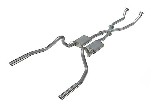 1998-2004 Mustang V6 True-Dual System w/ X-Pipe & 3" Polished Tips - By PYPES