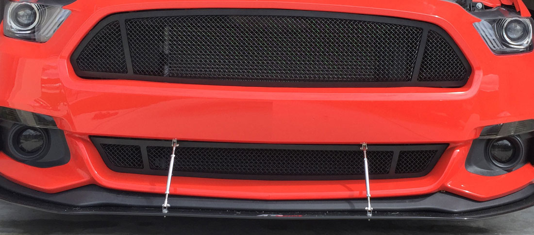 2015-2017 - Lower MESH Full Replacement 3D Formed MESH Grilles - BLACK (GT, V6, ECO BOOST, 50th) 3 QUARTERED LOOK