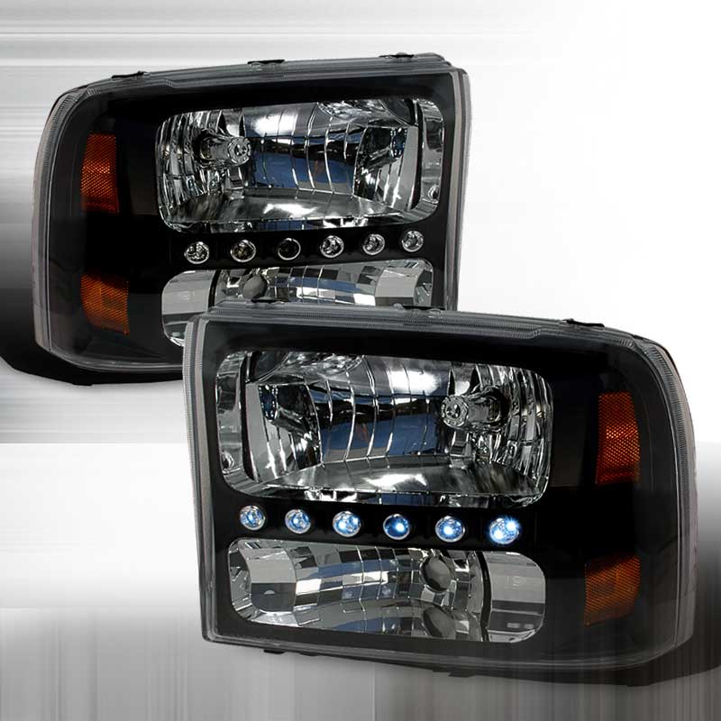 1999-2004 Ford F-250 PROJECTOR CRYSTAL HOUSING FORD EXCURSION 00-04 / SUPER DUTY 99-04 HEADLIGHTS BLACK