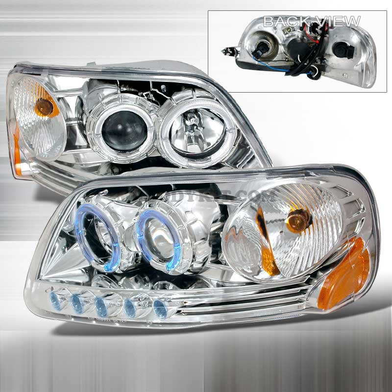 1997-2003 Ford F-150 HALO PROJECTOR HEADLIGHTS CHROME
