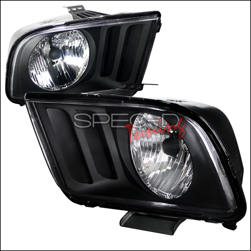05-09 Mustang Headlights OE Style BLACK w/Clear Lens (pair)