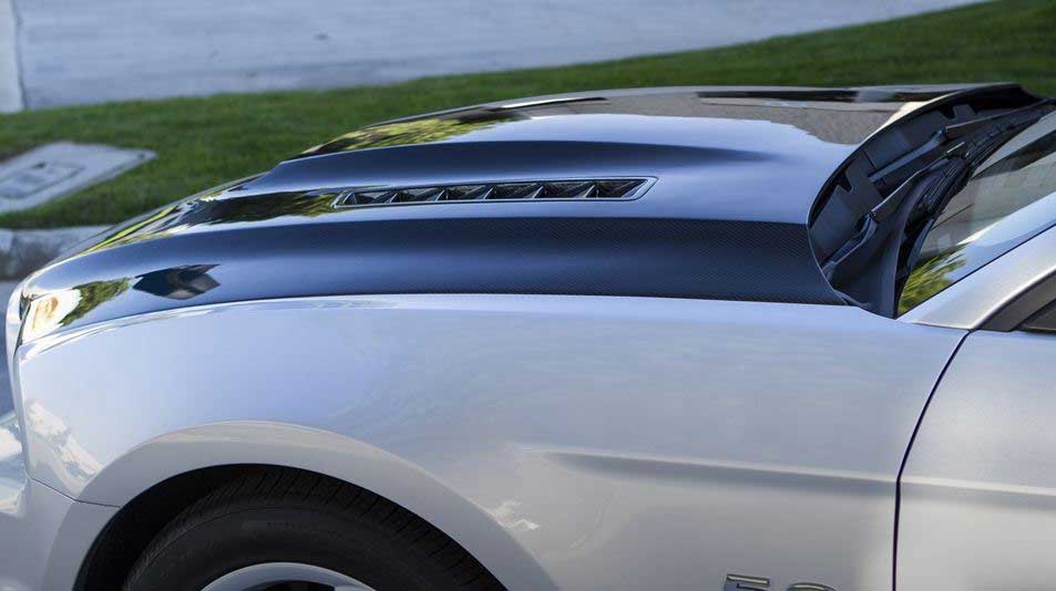 2010-2012 GT500 (2013-14 GT/V6) Ford Mustang GT500 Ram Air A72KR Hood - CARBON FIBER (10-12 GT500 or 2013 GT/V6)