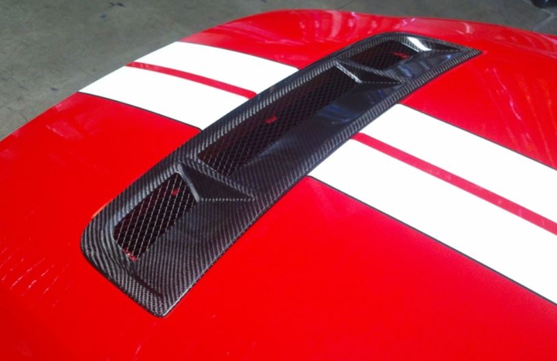 2010-2014 Mustang GT500 Carbon Fiber LG77KR Hood Vent - CARBON FIBER