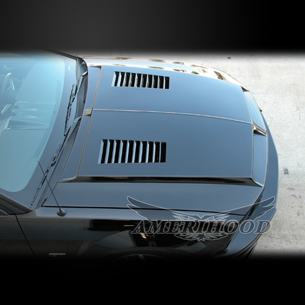05-09 Mustang Type-E Style Functional Heat Extraction Ram Air Hood by Amerihood (Fiberglass)