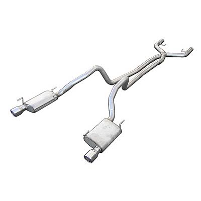 2005-2010 Mustang V6 True-Dual System w/ X-Pipe, Mid-Pipes & Street-Pro Axle-Back Muffler - By PYPES
