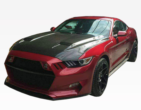2015-2017 Mustang MK7 Carbon Fiber Hood by VIS (Fits all 2015 Models) CARBON FIBER