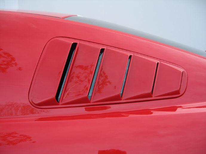 2010-14 Mustang V6 & GT - SALE Upper Louvers ABS PLASTIC - OPEN LOUVER 5 SLOT(PAIR)