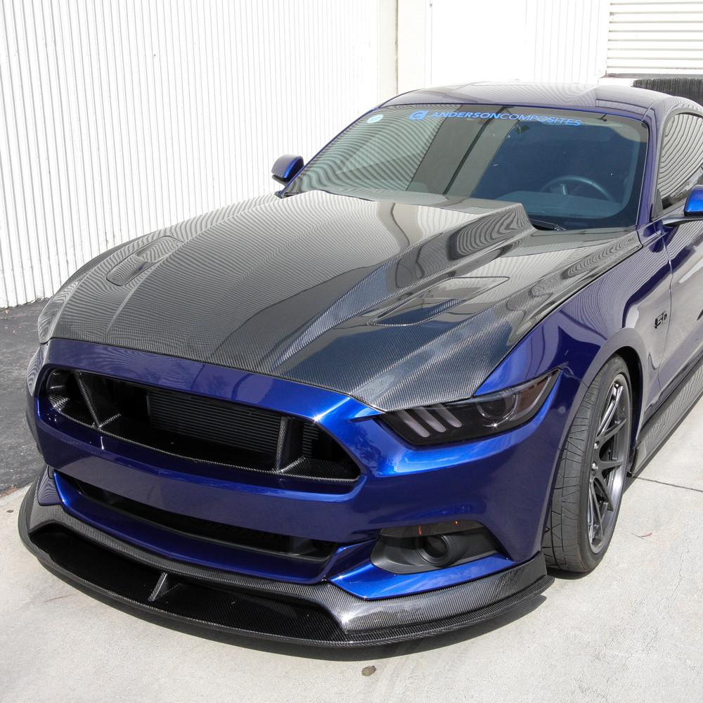 2015-2017 Mustang Carbon Fiber 3 INCH COWL Hood (Fits all 15+ Models) DOUBLE SIDED TOP AND BOTTOM CARBON FIBER