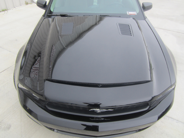 2010-2012 GT/V6 (NOT 10-12GT500) Mustang Black Mamba II Hood (GT & V6) - Fiberglass
