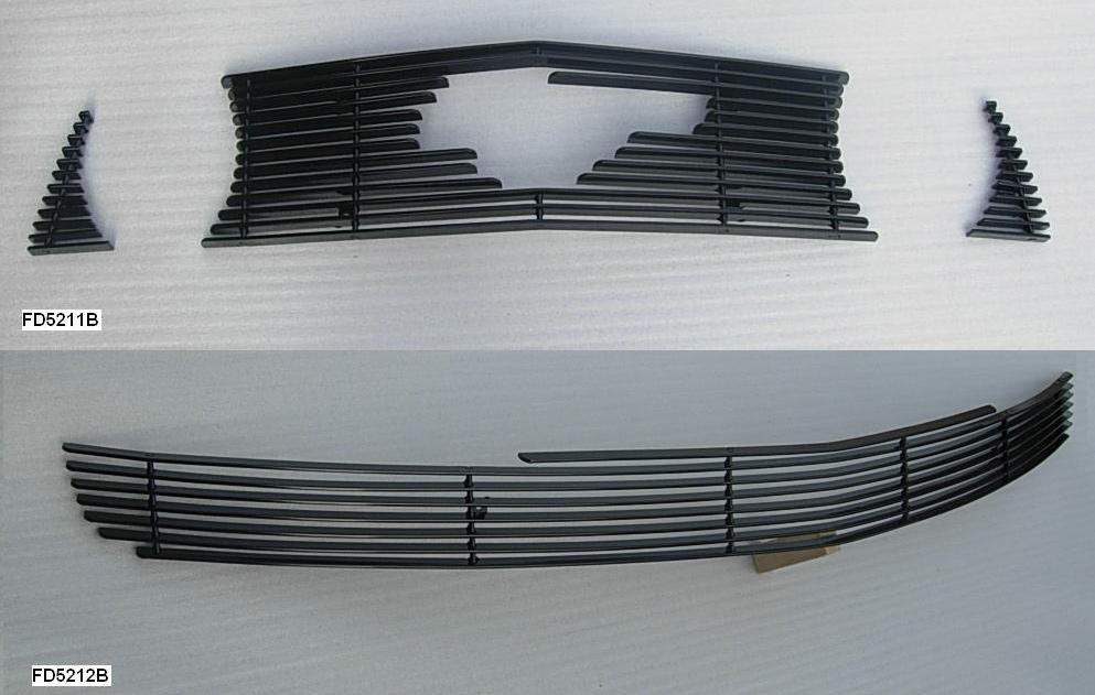2010-12 Mustang GT 3pc Upper / Lower Billet Grille COMBO - With Pony Cut - Black