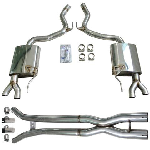 15-17 Mustang GT350 Style Mustang Lower Valance w/DUAL Exhaust tips & Full Cat Back Exhaust system for GT/V6