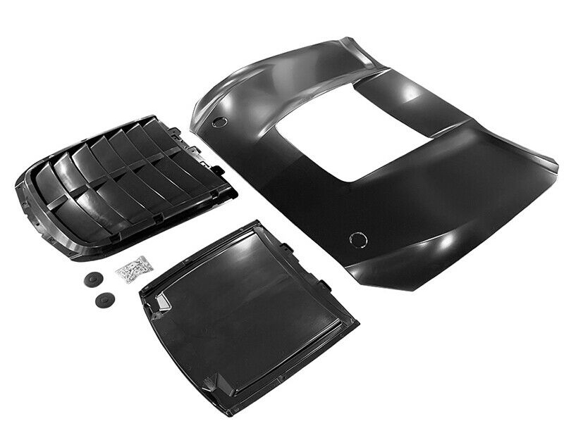 15-17 Mustang GT500 Style Aluminum Hood (Fits all 15-17 Models) Direct Fit & Includes Plastic Louvers