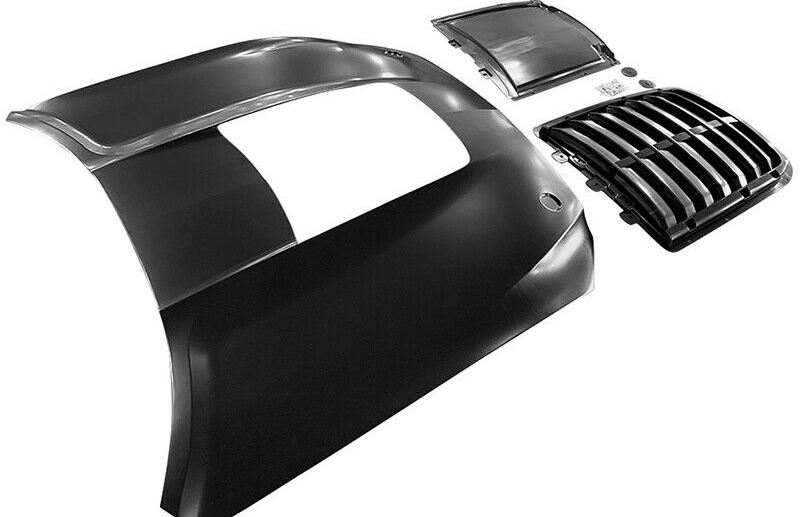 15-17 Mustang GT500 Style Aluminum Hood (Fits all 15-17 Models) Direct Fit & Includes Plastic Louvers