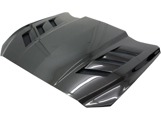 2018-2022 Mustang AMS Style Carbon Fiber Hood by VIS - CARBON FIBER