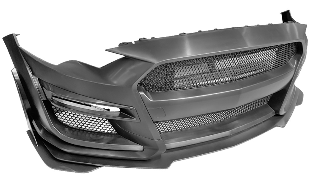 *2018-21 Mustang GT500 Style (2020 Style) Front bumper with Front lip - Polypropylene (Fits ECO, GT & V6) IN STOCK