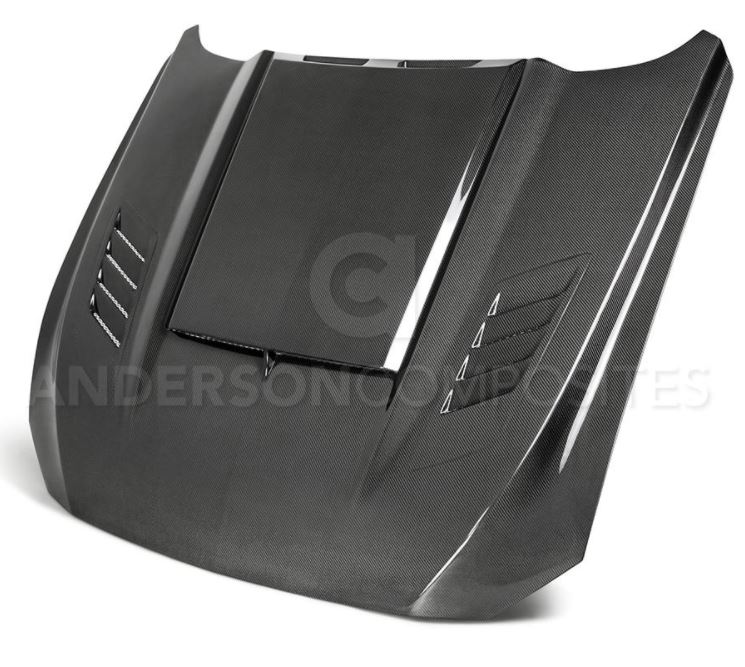 2018-2020 Mustang Carbon Fiber TYPE-Ram Air Hood DOUBLE SIDED TOP AND BOTTOM CARBON FIBER