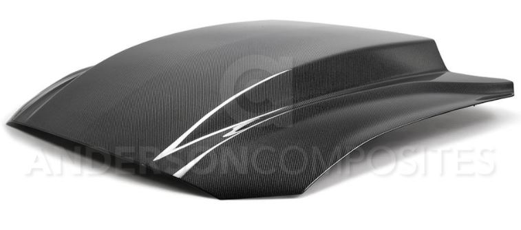 2018-2020 Mustang Carbon Fiber TYPE-CJ 4 INCH COWL Hood DOUBLE SIDED TOP AND BOTTOM CARBON FIBER